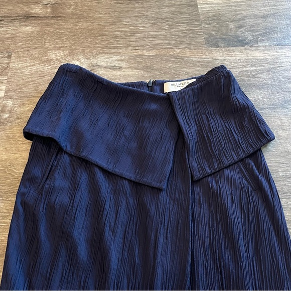 NWT MM LaFleur Montgomery Pleated Jersey Blue Pencil Skirt in Size 0 - Picture 3 of 7